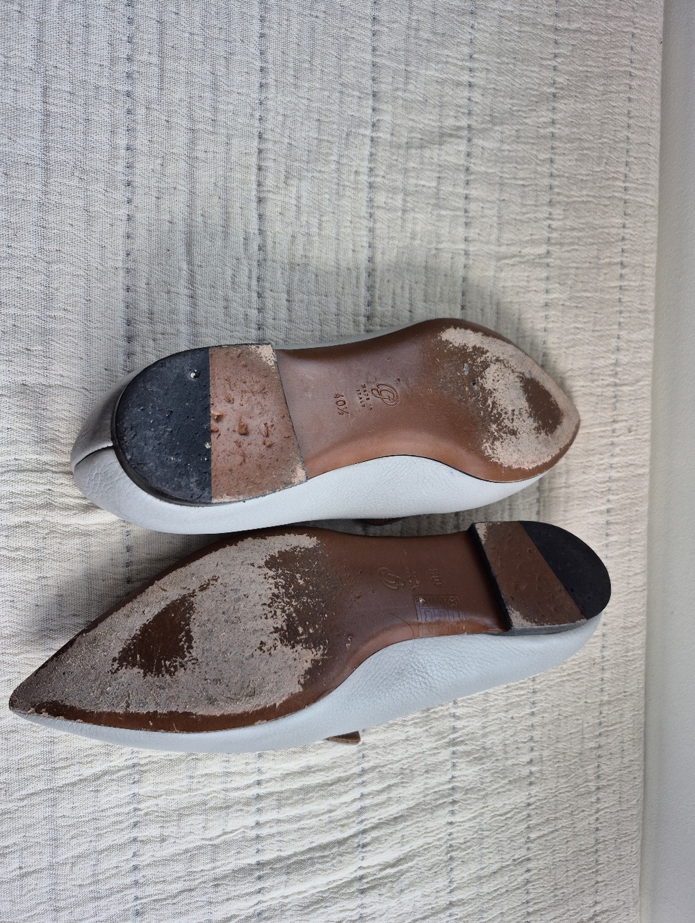 M.Gemi Italian Leather Point Toe Flats In Grey Size 40.5 9.5 - Picture 4 of 7